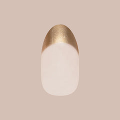 Gold Glimmer French - Press-On | Medium | Oval